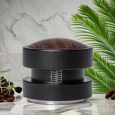 Barista Kaffee-Tamper 51mm 53mm 58.35mm Edelstahl mit Walnussholzkappe Espresso-Werkzeuge