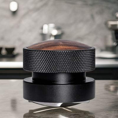 58mm Edelstahl Espresso Tamper Set mit Walnussholzkappe Langlebig und umweltfreundlich