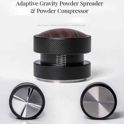 58mm Edelstahl Espresso Tamper Set mit Walnussholzkappe Langlebig und umweltfreundlich
