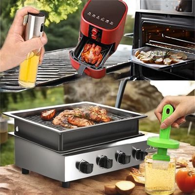 2024 Glas BBQ Grill Flasche Set Küchengeräte mit Olivenöl Sprayer Reinigungsbürste Trichter
