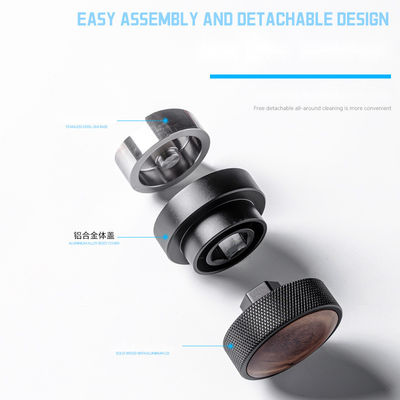 Edelstahl Kaffeebohnen Tamper 51mm 53mm 58.35mm Walnussholzkappe für Espresso