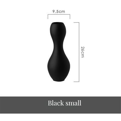 Moderner Minimalist Schwarz-Weiß Keramik Vase Pigmentierte Glasur Dekorative Tischoberfläche Blume