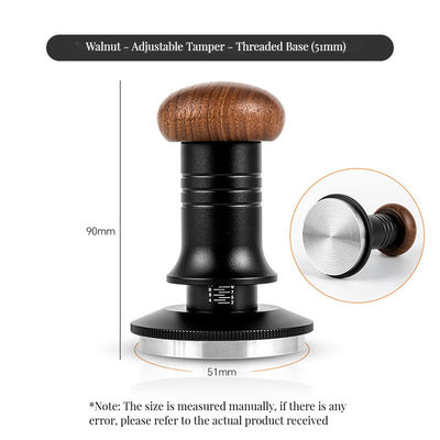 Verstellbarer Skalierbasis aus Edelstahl 51/53/58mm Massivholzgriff Barista Kaffeemacher für Zuhause