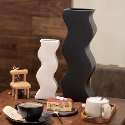 Hochzeitszimmer Dekoration Moderne weiße Keramik Vase für Wohnzimmer Esstisch Dekor