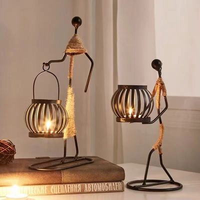 Customized Größen Romantic Silber Eisen Leuchterhalter für Weihnachten und Heimdekoration