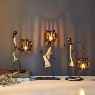 Customized Größen Romantic Silber Eisen Leuchterhalter für Weihnachten und Heimdekoration
