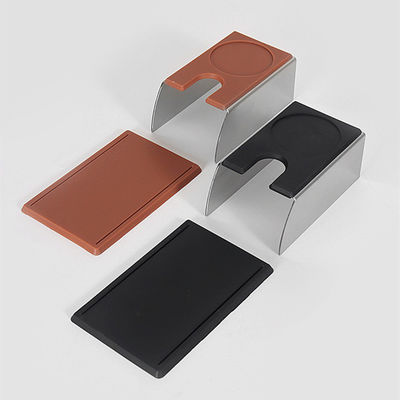 Kaffeemaschine Tablett Barista Espresso Tamper Halter mit Kunststoffbasis und schwarzem Edelstahl