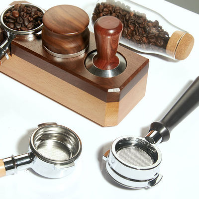 Tragbares Kaffeebrauzubehör 58 mm Edelstahltrichter und Holzportafilter