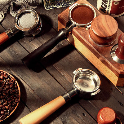 Massivholz Portafilter für Barista-Level Brauerei Luxus Handgefertigter 58mm Kaffeefunkel