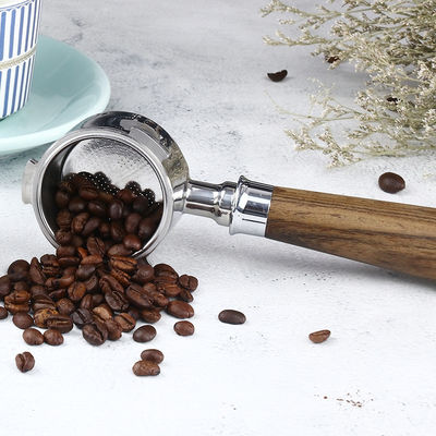 51 mm Keramikgriff Espresso Portafilter mit Holzgriff und Edelstahldesign
