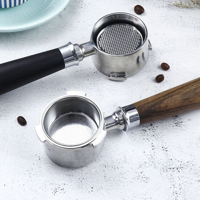 51 mm Keramikgriff Espresso Portafilter mit Holzgriff und Edelstahldesign