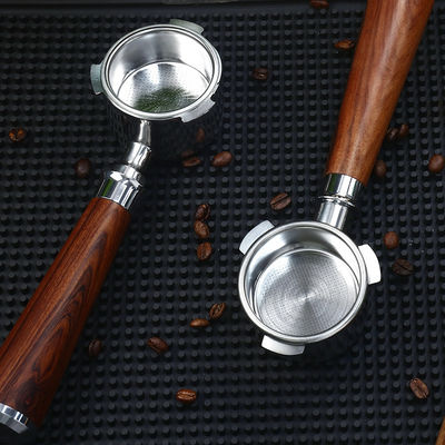 51 mm Keramikgriff Espresso Portafilter mit Holzgriff und Edelstahldesign