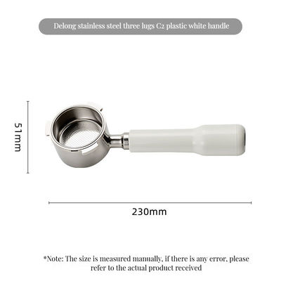 Edelstahl 51 mm bodenloser Espresso-Portalfilter mit Keramik- und Holzgriff