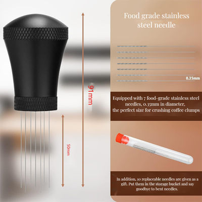 Espresso Verteiler Werkzeug Set mit Edelstahl Pulver Nadeln Mischer Stand perfekt