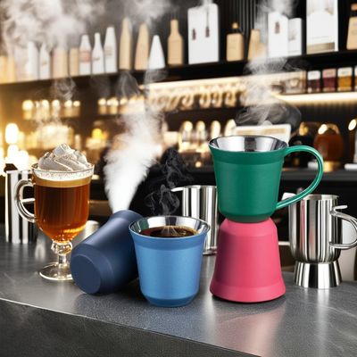 80ML Doppelschicht Edelstahl 304 Kaffeetasse Party-Ready Wärmedämmung im Stil