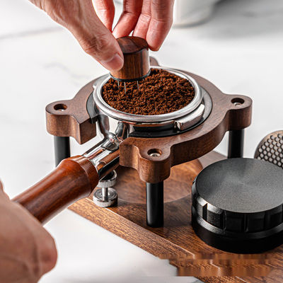 Schaummilch Funktion Elegantes Massivholz Kaffee und Tee Werkzeugstand mit Tamping Station