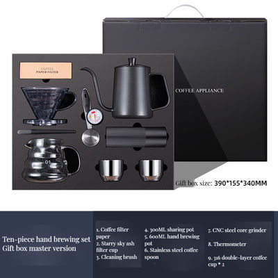 Mittlerer Osten Geschenk Set Edelstahl Kaffeemaschine und Handkaffeemühle mit Deckel