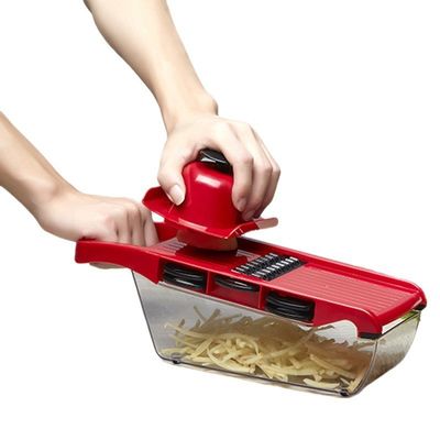 Küche Essential 16-in-1 Metall Hand Gemüseschneider mit Bambus und PP Salat Schneider