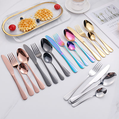 Hotel Hochzeits 24pcs Besteck Set Edelstahl Flatware mit Luxus-Gold-Finish