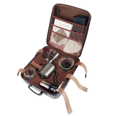 Kaffeemaschine aus Edelstahl mit 9-teiligem Set für Kaffeeliebhaber unterwegs