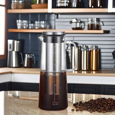 1L/1.4L hochtemperaturbeständige Glaswasserflasche für Kaffee und Früchte