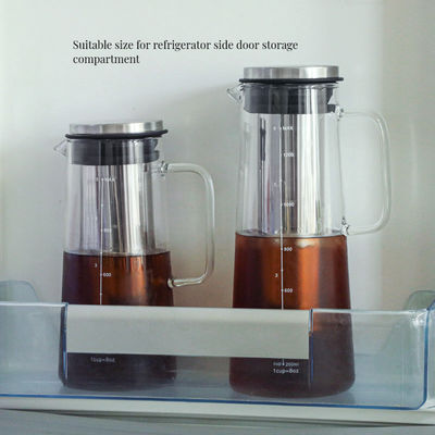 1L/1.4L Hochborosilikat-Glas-Wasserflasche für das Brauen von Kaffee und Kaltbrau-Töpfe Set