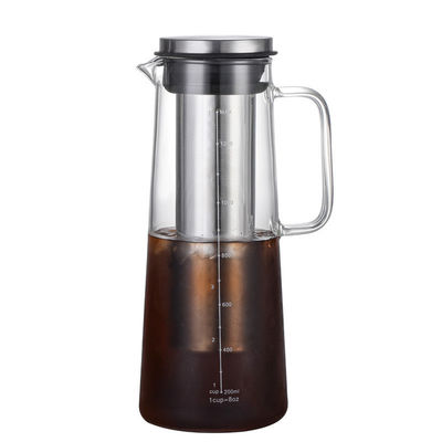 1L/1.4L Hochborosilikat-Glas-Wasserflasche für das Brauen von Kaffee und Kaltbrau-Töpfe Set