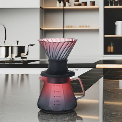 Elegantes Borosilikatglas Kaffee-Tee-Set mit Edelstahlfilter-Handtropftopf