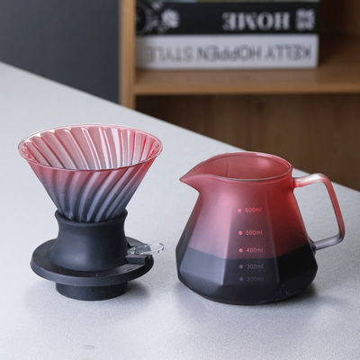 Elegantes Borosilikatglas Kaffee-Tee-Set mit Edelstahlfilter-Handtropftopf