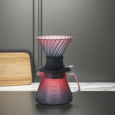Haushaltswaagen Glas Kaffee Set mit Filter aus Edelstahl und Tropftopf