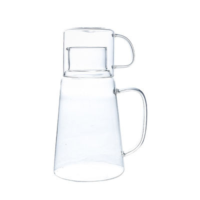 Modernes Design Warm/Kaltwasserkrug Saft Getränk Karaffe Glaskrug mit Tasse