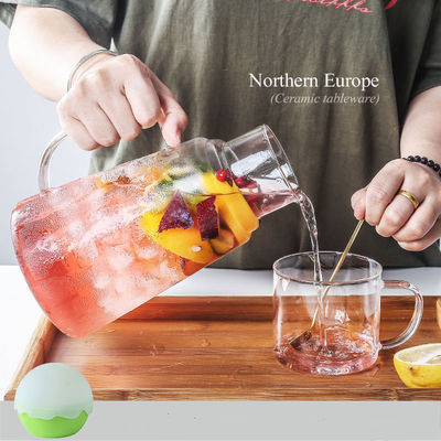 Modernes Design Warm/Kaltwasserkrug Saft Getränk Karaffe Glaskrug mit Tasse
