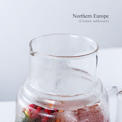 Modernes Design Warm/Kaltwasserkrug Saft Getränk Karaffe Glaskrug mit Tasse