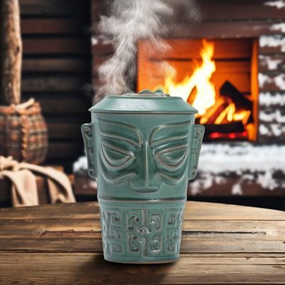 Top-Pick der kommerziellen Käufer Sanxingdui End Keramikbecher mit Deckel und kulturellem Design