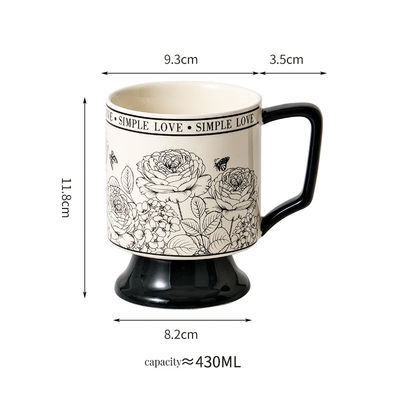 Customized Logo Akzeptable Keramik-Kaffee-Tasse und Löffel-Set für Teepausen