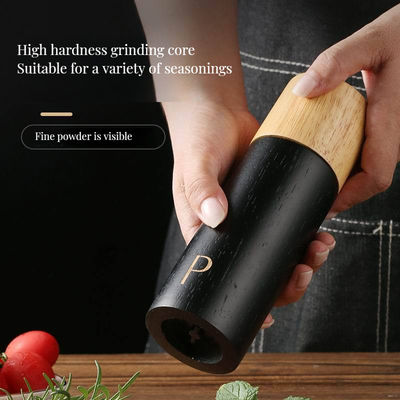Pfeffermühle Salz 7-Zoll verstellbarer Keramik-Kern Manuelle Shaker Set Eichenholz elegantes Design