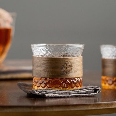 5oz 150ml Glasbecher für Kaffee-Tee-Wasser-Wärmedämmungsring und umweltfreundliches Design