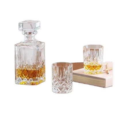 Custom Logo Bar Sets Kristall Oxford Glas Whisky Dekanter Set für Whisky Experten