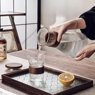 Maßgeschneiderte Größe Hoch-Borosilikat-Glas-Trinkset für moderne Haus-Kaltwasserflaschen