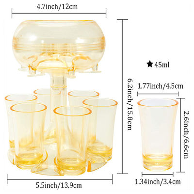 PMMA 6-Schuss-Glas-Dispenser und Halter für Bier Whisky-Cocktails auf Partys