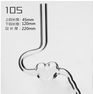 220 mm lang geformtes Glasstroh umweltfreundliches rundes Design für kreative Barzubehör