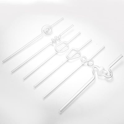 Anpassungslogo Akzeptable umweltfreundliche Glasstrohhalme mit Tassen