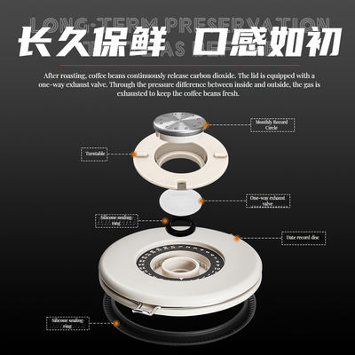 Verpackung für die Speicherung von Lebensmitteln Moderne 304 Edelstahl Kaffeekanne mit atmungsaktiver Aufbewahrung