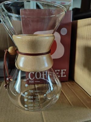 Vorrätig Klassiker Serie 1-3 Tasse Holz Hals-Gieß-Over Maker 6-Tasse natürliche Kaffee Filter Glas Gießen Tee Set