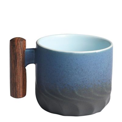 Holzgriffe Knochen Keramik Teetasse für Kaffee oder Camping anpassbares Design