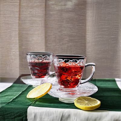 Soda Lime Glas Kaffee Teetasse und Schüssel im klassischen Design für Thanksgiving