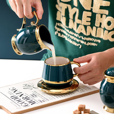 Kaffeetassen mit Goldkanten Keramik Tee Set101 mit Edelstahl