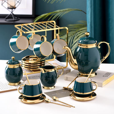 Kaffeetassen mit Goldkanten Keramik Tee Set101 mit Edelstahl