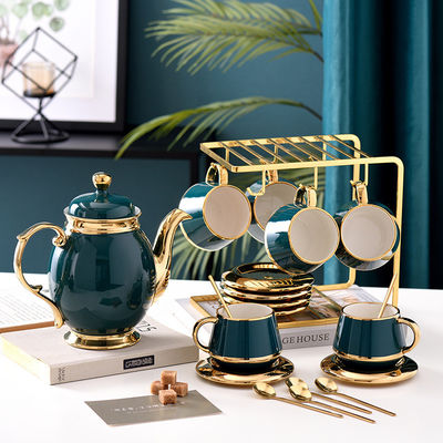 Kaffeetassen mit Goldkanten Keramik Tee Set101 mit Edelstahl