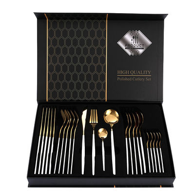 Verbessern Sie Ihren Esstisch mit nachhaltigen Edelstahl-Goldplattierte Flatware Sets